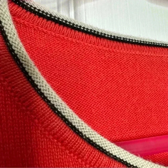 Tanjay Pullover Sweater Stripes Orange / Cream / Black Size  Large - Picture 2 of 16